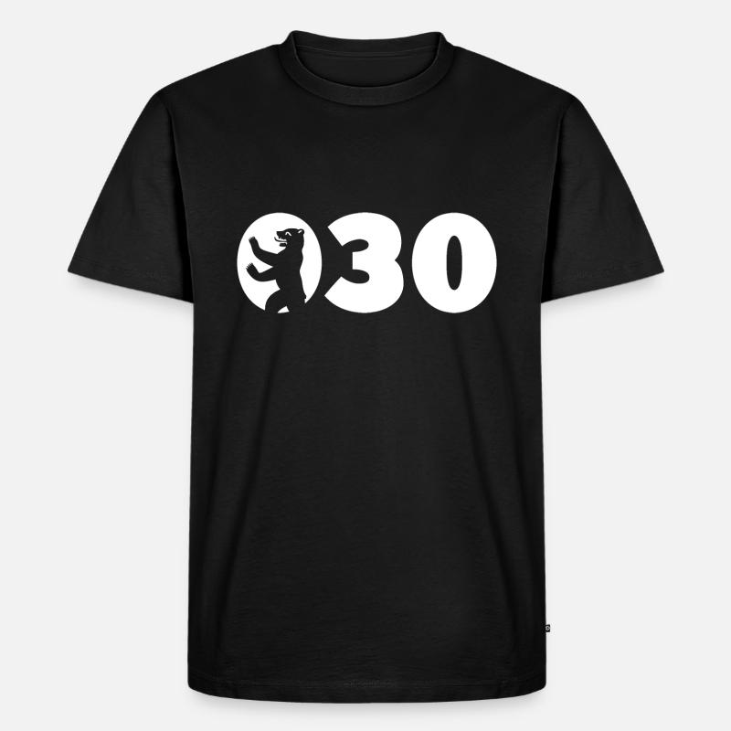 030 BERLIN BEAR BLANC - T-shirt Premium bio Homme - noir