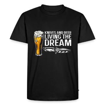 Father and Messerasmmler Messerfan Papa Design - Men's Premium Organic T-Shirt - black - Front - Nico (187cm)
