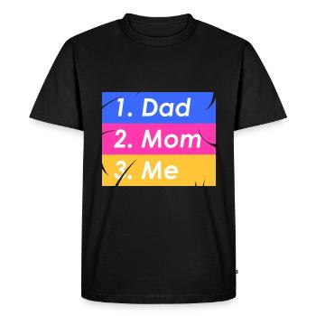 1. Papa 2. Maman 3. I - T-shirt Premium bio Homme - noir - Devant - Nico (187cm)