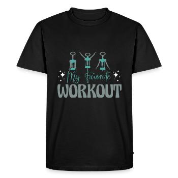 Mon entraînement préféré Funny Wine Lover - T-shirt Premium bio Homme - noir - Devant - Nico (187cm)