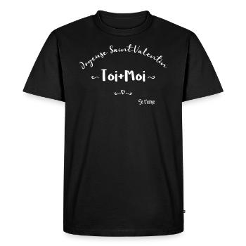 Joyeuse Saint-Valentin je t'aime |SAINT-VALENTIN| - T-shirt Premium bio Homme - noir - Devant - Nico (187cm)