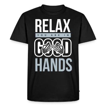physiotherapy - Men's Premium Organic T-Shirt - black - Front - Nico (187cm)