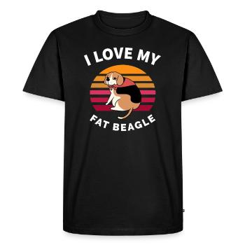 I love my Fat Beagle - Men's Premium Organic T-Shirt - black - Front - Nico (187cm)
