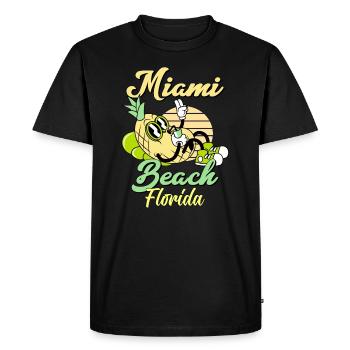 Miami Beach Ananas de Floride - T-shirt Premium bio Homme - noir - Devant - Nico (187cm)