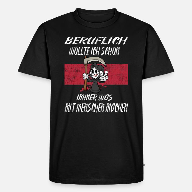 Beruflich Sensenmann - Männer Premium Bio T-Shirt - Schwarz