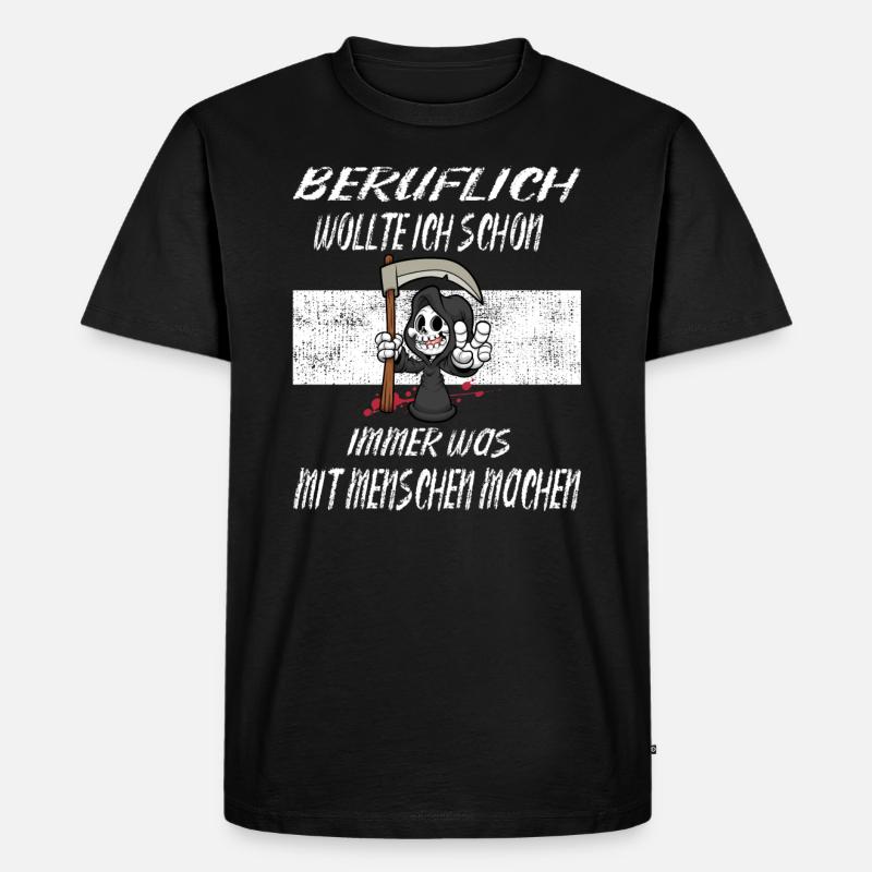 Beruflich Sensenmann - Männer Premium Bio T-Shirt - Schwarz