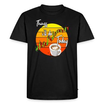 Café et commerce - T-shirt Premium bio Homme - noir - Devant - Nico (187cm)