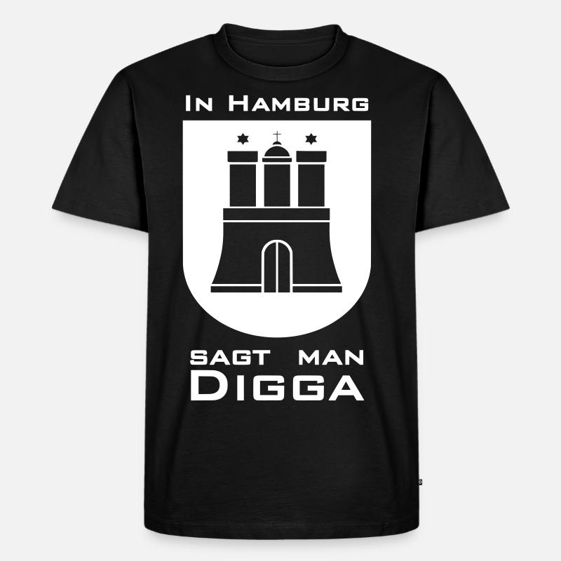 Hamburg Digga - Männer Premium Bio T-Shirt - Schwarz