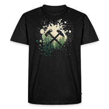 Erzgebirge - Schlägel und Eisen - Männer Premium Bio T-Shirt - Schwarz - Vorne - Nico (187cm)