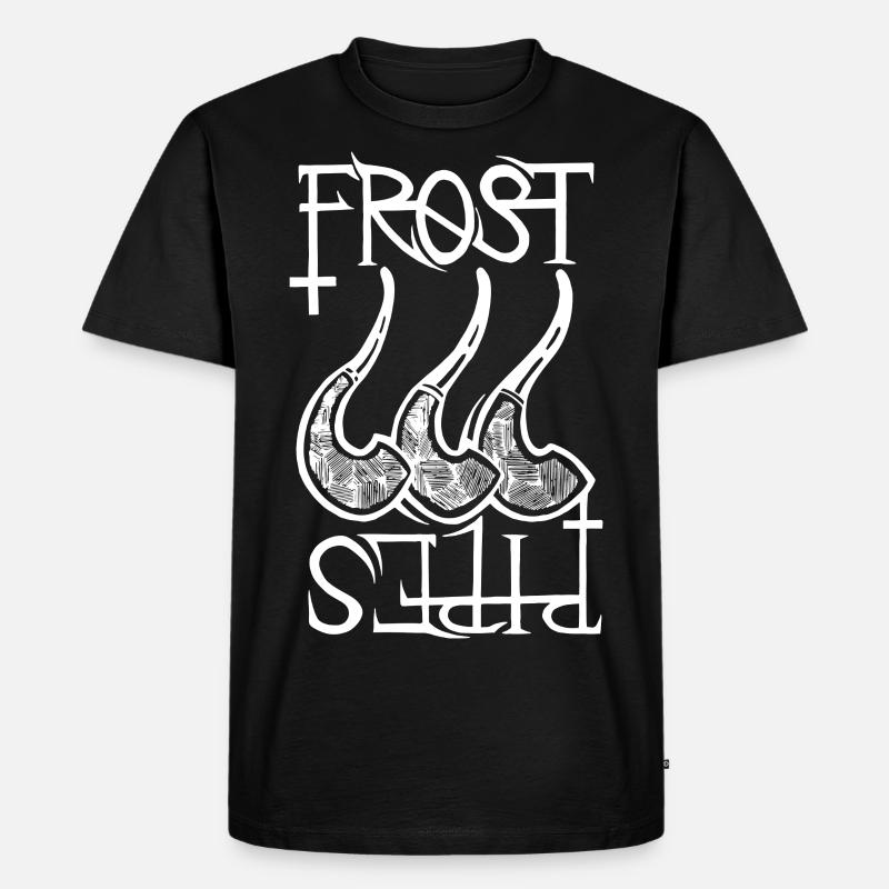 Frost Pipes Logo Weiß - Männer Premium Bio T-Shirt - Schwarz