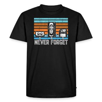 Retro Never Forget Idée de cadeau vintage - T-shirt Premium bio Homme - noir - Devant - Nico (187cm)