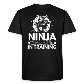 Ninja Warrior à l'entraînement | Cadeau de guerrier ninja - T-shirt Premium bio Homme - noir - Devant - Nico (187cm)