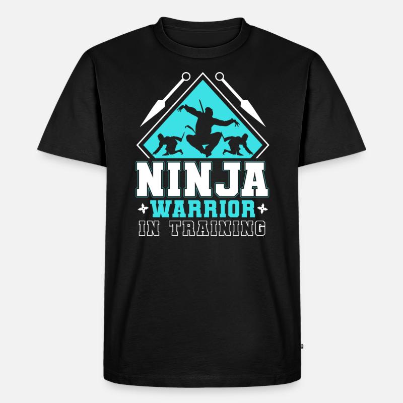 Ninja-Krieger im Training - Ninja-Krieger-Geschenk - Männer Premium Bio T-Shirt - Schwarz