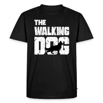 The Walking Dog German Shepherd Gift - Men's Premium Organic T-Shirt - black - Front - Nico (187cm)