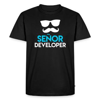 Senor Developer Computer Scientist Nerd Developer - Men's Premium Organic T-Shirt - black - Front - Nico (187cm)