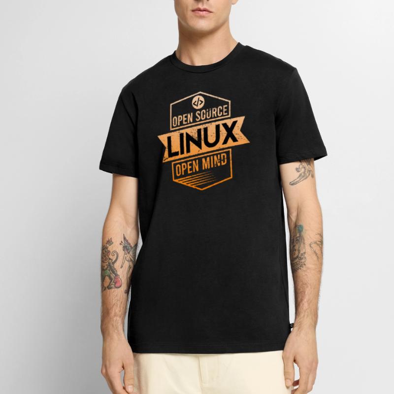 Système d’exploitation Open Source Open Mind Linux T-shirt Premium bio Homme