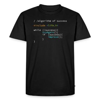 Developer Programmer Success Code Coder - Men's Premium Organic T-Shirt - black - Front - Nico (187cm)