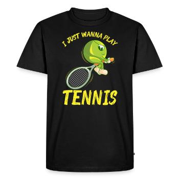 Jeu de tennis amusant Balle de tennis enfants - T-shirt Premium bio Homme - noir - Devant - Nico (187cm)