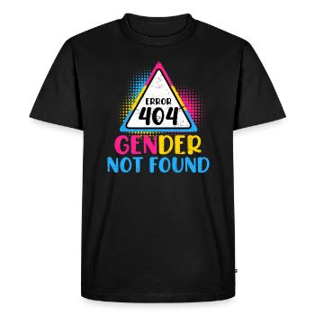 Error 404 Gender not Found Bisexuell Pansexuell - T-shirt Premium bio Homme - noir - Devant - Nico (187cm)
