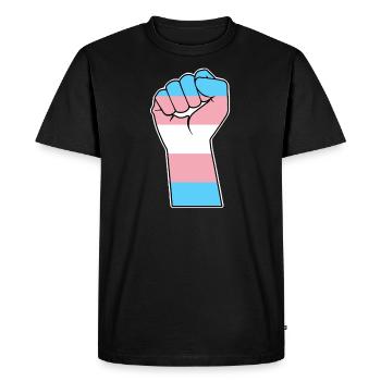 Drapeau transgenre Transsexuel Faust Trans Pride - T-shirt Premium bio Homme - noir - Devant - Nico (187cm)