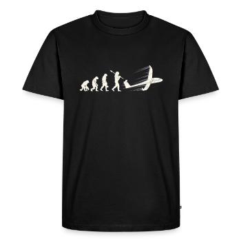 Glider Pilot Evolution Monkey Human - Men's Premium Organic T-Shirt - black - Front - Nico (187cm)