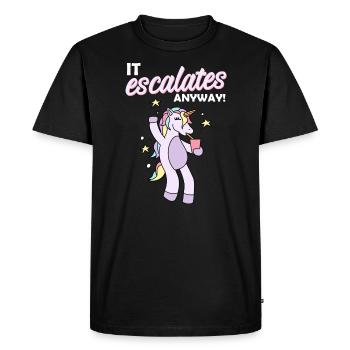Fête Fête enterrement de vie de garçon Il dégénère - T-shirt Premium bio Homme - noir - Devant - Nico (187cm)