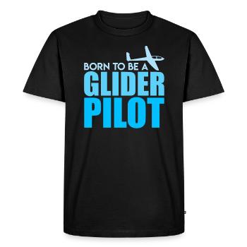 Planeur Spruch Born to be a Glider Pilot - T-shirt Premium bio Homme - noir - Devant - Nico (187cm)