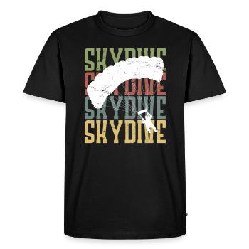 Parachutiste motif Skydive Skydiver - T-shirt Premium bio Homme - noir - Devant - Nico (187cm)