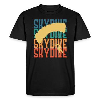 Parachutistes Skydive Retro - T-shirt Premium bio Homme - noir - Devant - Nico (187cm)