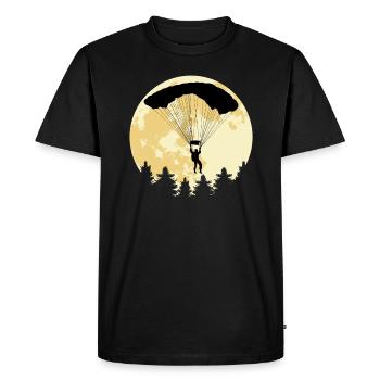 Parachutiste plan complet de skydiage logo - T-shirt Premium bio Homme - noir - Devant - Nico (187cm)