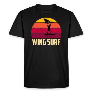 Retro Wing Surf Wing Foil Geschenk Foil Surf - T-shirt Premium bio Homme - noir - Devant - Nico (187cm)