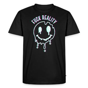 Techno Music Sort Fuch Reality Hardstyle Hardstyle - T-shirt Premium bio Homme - noir - Devant - Nico (187cm)