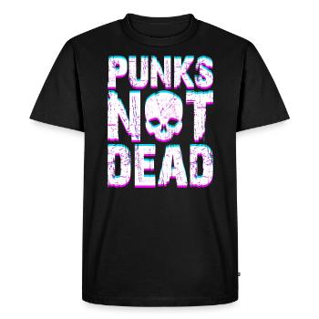 Punk Rock sort Punks Not Dead Punker Rocker - T-shirt Premium bio Homme - noir - Devant - Nico (187cm)