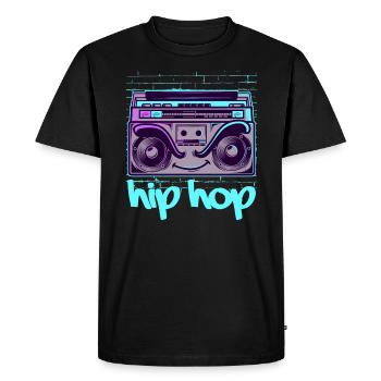 Hip Hop Magnétoscope Rapper Musique 90 HipHop - T-shirt Premium bio Homme - noir - Devant - Nico (187cm)