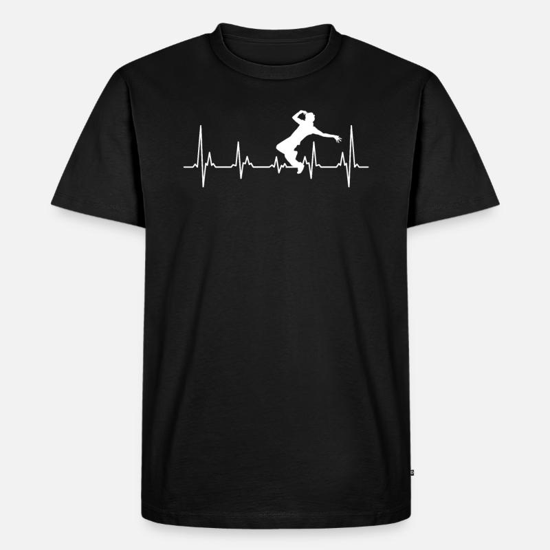 Breakdancer Herzschlag Herzfrequenz Urban Dance - Männer Premium Bio T-Shirt - Schwarz