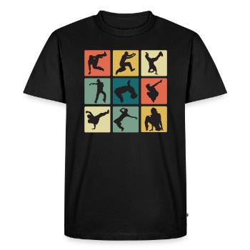Vintage Breakdance Moves B-Boy Breakdancer - Men's Premium Organic T-Shirt - black - Front - Nico (187cm)