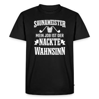 Saunas maîtres de sauna Folie nue Sauna - T-shirt Premium bio Homme - noir - Devant - Nico (187cm)