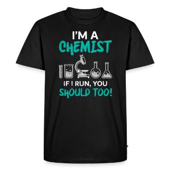 Drôle de chimiste Sort chimie Laborant Blague - T-shirt Premium bio Homme - noir - Devant - Nico (187cm)