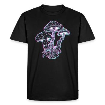 Drugs Mushrooms Party LSD Acid - Men's Premium Organic T-Shirt - black - Front - Nico (187cm)