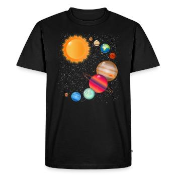 Solar System Planets Astronaut Astrology Space - Men's Premium Organic T-Shirt - black - Front - Nico (187cm)