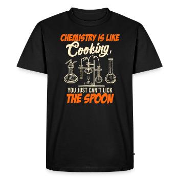 Étudiants en chimie Dire que la chimie est comme la cuisine - T-shirt Premium bio Homme - noir - Devant - Nico (187cm)