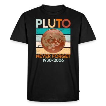 Pluton Never Forget 1930-2006 Planète naine - T-shirt Premium bio Homme - noir - Devant - Nico (187cm)