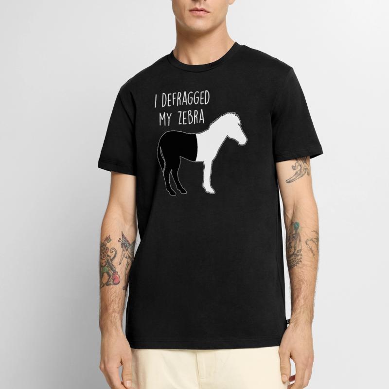 I defragged my Zebra Coder Computer Scientist Hacker Men's Premium Organic T-Shirt