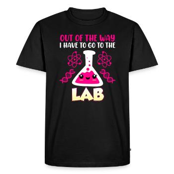 Le sort des laborantins je dois aller au labo - T-shirt Premium bio Homme - noir - Devant - Nico (187cm)