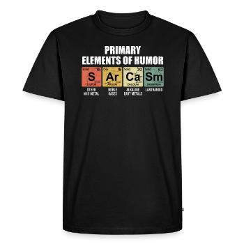 Tableau périodique Sarcasme Symboles d’éléments Chimie - T-shirt Premium bio Homme - noir - Devant - Nico (187cm)