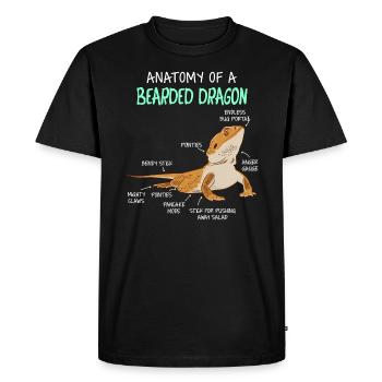 Anatomy of a Bearded Dragon Bearded Dragon Lizard - Men's Premium Organic T-Shirt - black - Front - Nico (187cm)