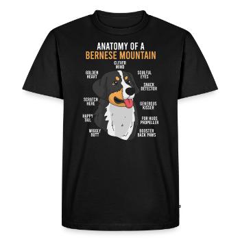 Anatomie d’un chien de mer bernois propriétaire de chien - T-shirt Premium bio Homme - noir - Devant - Nico (187cm)