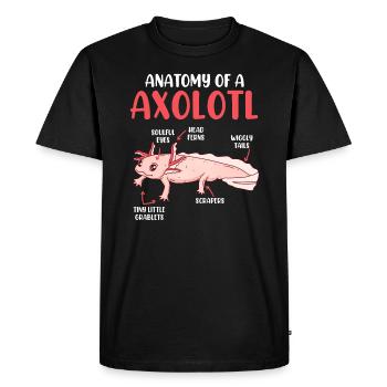 Aquarium Reptiil Lurch anatomie d’un axolotl - T-shirt Premium bio Homme - noir - Devant - Nico (187cm)