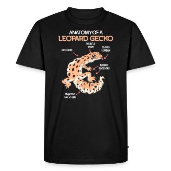 Terrarium Anatomie d’un Gecko Lézard Léopard Gecko - T-shirt Premium bio Homme - noir - Devant - Nico (187cm)
