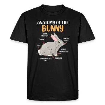 Anatomie d’un lapin Rongeur lapin - T-shirt Premium bio Homme - noir - Devant - Nico (187cm)